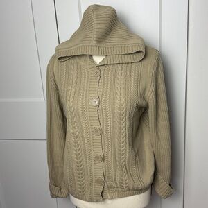 Youth size L Vintage rib-knit button down hooded cardigan